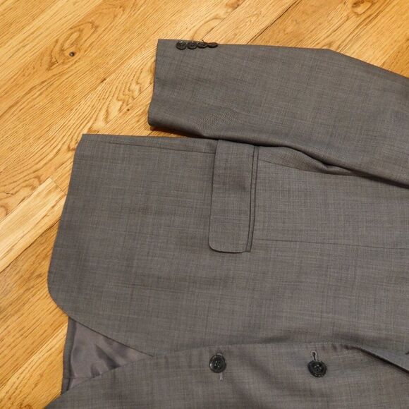 PETER MILLAR 100% wool blazer sports coat grey 2 button preppy office 46 s form - Picture 2 of 11
